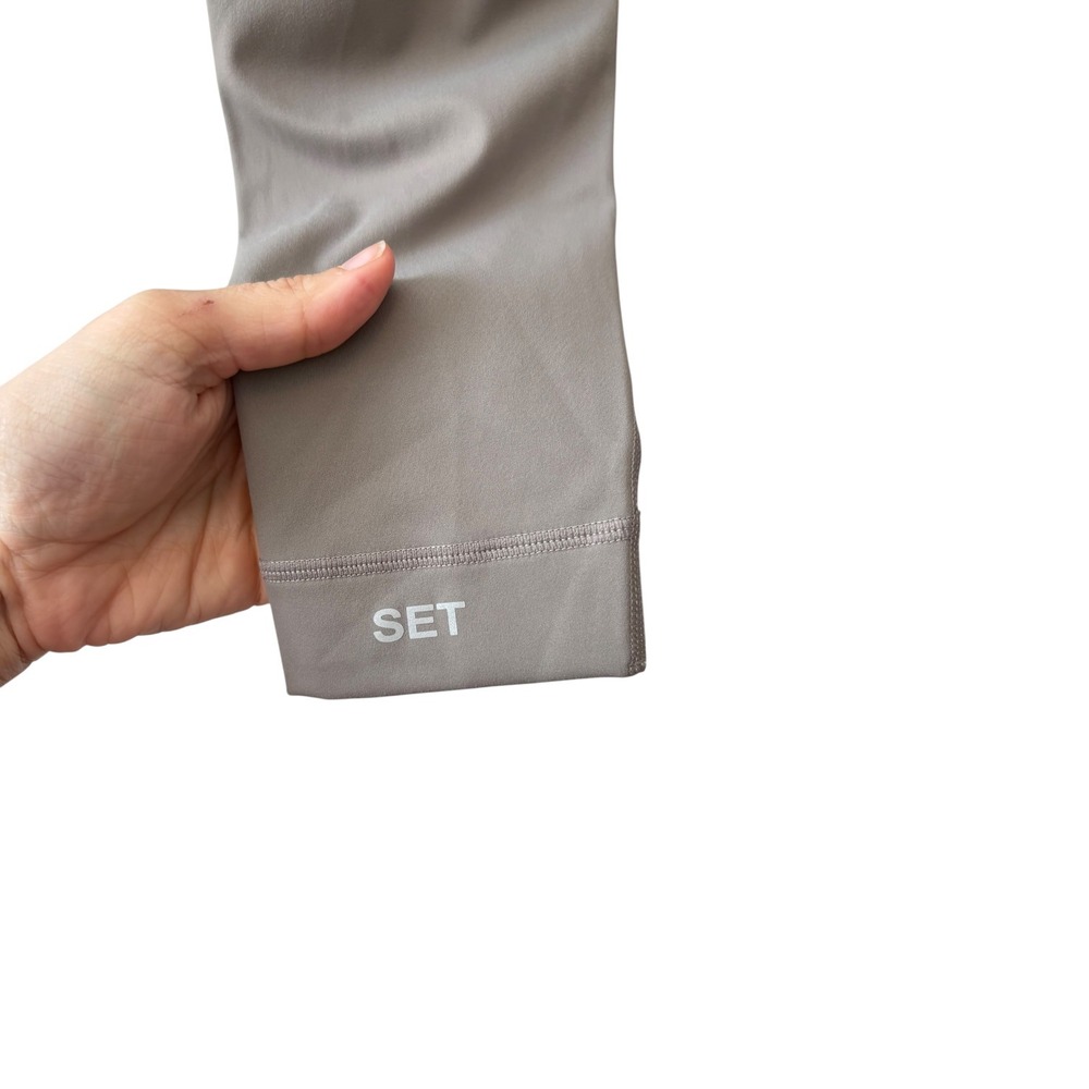 Set Active Sportbody Leggings Womens Medium Taupe Grey High Waisted Yoga Pants - Picture 4 of 5